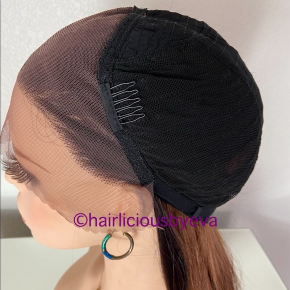 Lace Frontal auburn brown wig straight color 30